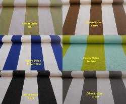 Indoor/Oudoor Cabana Stripe Fabric perfect for patio furniture and boat cushions, high UV resistant polyester for longer life and better durability, made in the USA