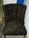 Chair Re-upholstered in Fabricut Fabric's Chicago Black Gold