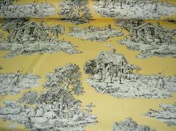 Duralee Toile de Jouy pattern Tallulah yellow classic vintage home decorating interior design