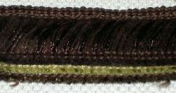 Home Decor Brown Green Brush Fringe Gimp Cording, for upholstery, window treatments and other interior decorating