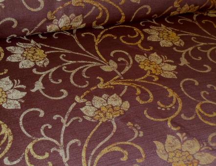 Pattern Mulberry Color Espresso Upholstery Fabric Interior Decorating Floral Scroll, from our Erie Islands Fabrics design with Basics Collections