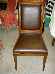 Reupholstered chair in Rustico Bark Vinyl - Click for Larger Picture