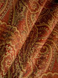 Upholstery Weight Paisley Pattern Chianti Tapestry Color Brick Interior Decorating Fabric