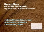 Brown Maze Chenille Geometric Upholstery Fabric basic concentric rectangular design, for furniture and interior decorating