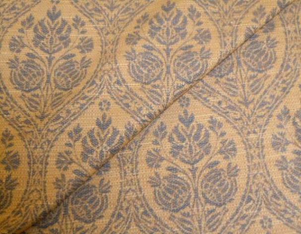 Closeup folded image of Pattern Celeste color Blue Floral Medallion