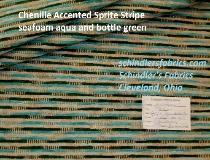 Chenille Accented Sprite Stripe railroaded, in seafoam aqua and bottle green
