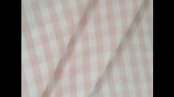 Click for video and image page of Ralph Lauren pink and white check linen decorating fabric, Clambake Gingham Color Blossom LCF62347F