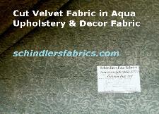 Cut Velvet in Aqua Upholstery & Decor Fabric scroll matelasse' design