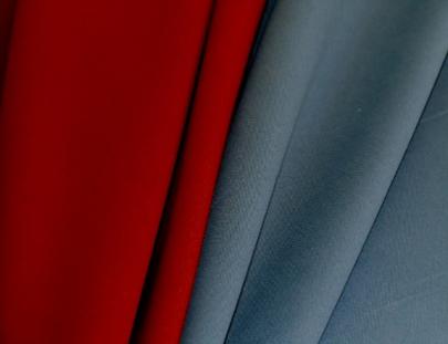 Fabricut Cotton Solid Plain Decorating Fabrics pattern Wrangler, colors Aegean Off Color and Paprika Off Color, premium multipurpose interior design fabrics, for residential upholstery, cushions, pillows, window treatments other home decor