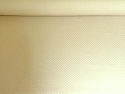 Fabricut's Fable Almond tone on tone textured check multipurpose fabric on cutting table