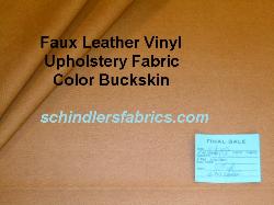 Faux Leather Color Buckskin felt backed PVC Vinyl Upholstery Fabric, Discount Outlet priced from a Warehouse Buyout shop tag