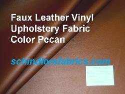 Faux Leather Color Pecan PVC Vinyl Upholstery Fabric, Discount Outlet priced from a Warehouse Buyout Shop tag