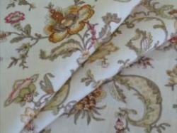 Click to see page for Linen Jacobean floral pattern Huntington home decor fabric