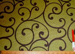 Indoor Outdoor Fabric Pattern Grenada Scroll color Green Gray