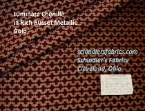Luminata Chenille in Rich Russet with Metallic Gold a Henredon Buyout Fabric, from a furniture maker's warehouse
