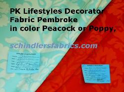 PK Lifestyles Decorator Fabric Pembroke in color Peacock or Poppy