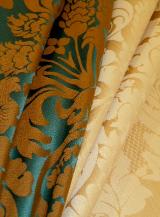 Pattern Abbott Upholstery and Decorator Fabric in Color Peacock or Gold