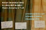 Pattern Rattan Decorator Fabric contemporary design, in colors (left to right in images) Aspen, Seaspray or Tusk