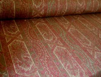 Ralph Lauren Closeout Fabric Pattern Benson Paisley color Garnet, Multipurpose for Drapery, Bedding, Pillows, Table Coverings