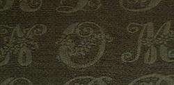 Swatch of Script Upholstery Fabric on Clearance