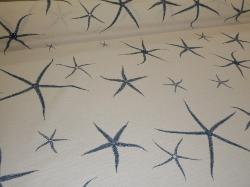 Lacefield Designs Sea Star Color Admiral In Stock linen looking White Flax Cotton fabric, for multiuse home decor