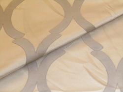 Pattern Sentinel Color Plantinum Softline Home Fashions Drapery Fabric in stock by the yard, woven textured geometric trellis design, for window treatments in Polyester