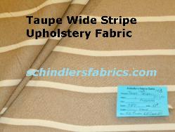 Taupe Wide Stripe Upholstery Fabric railroaded stripe pattern