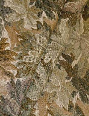 Draped curtain image of Tenafly Color Sage tapestry like floral pattern