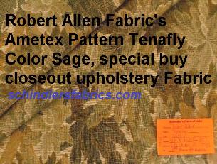 Ametex tapestry like floral pattern Tenafly Color Sage Upholstery Fabric from Robert Allen