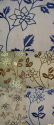 Walton Embroidered Faux Linen Crewel Fabrics, Colors Boscage, Apropos, Castle, Classic Blue